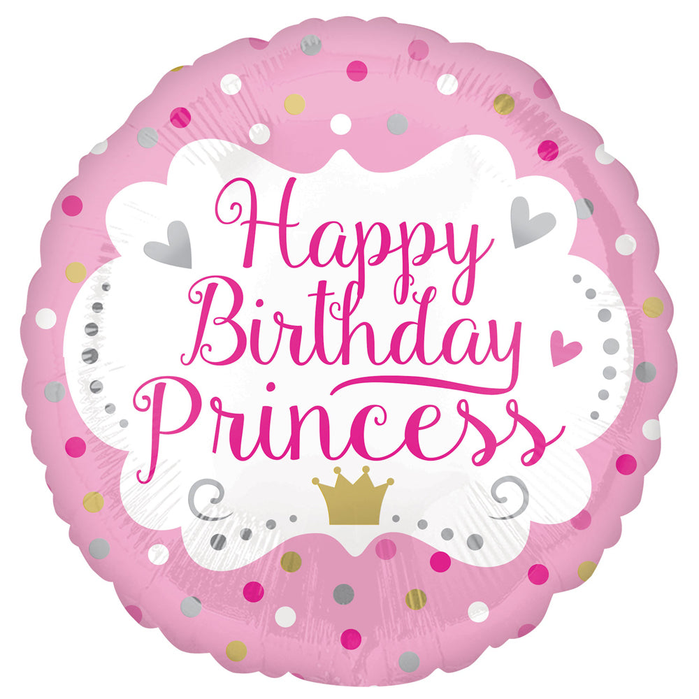 Happy Birthday Princess Foil Balloon - 18"