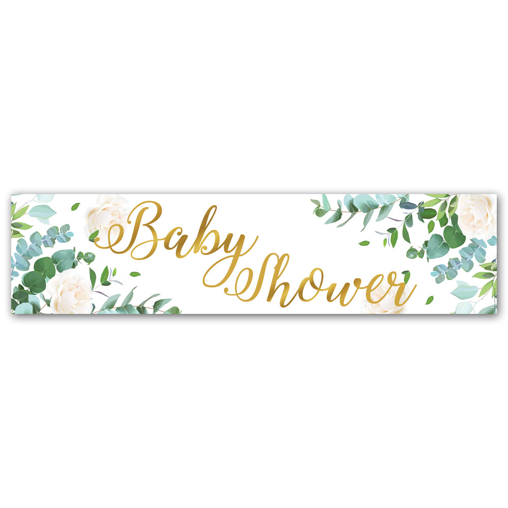 Botanical Foliage Baby Shower Banner - 1.2m