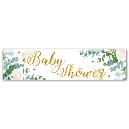 Botanical Foliage Baby Shower Banner - 1.2m