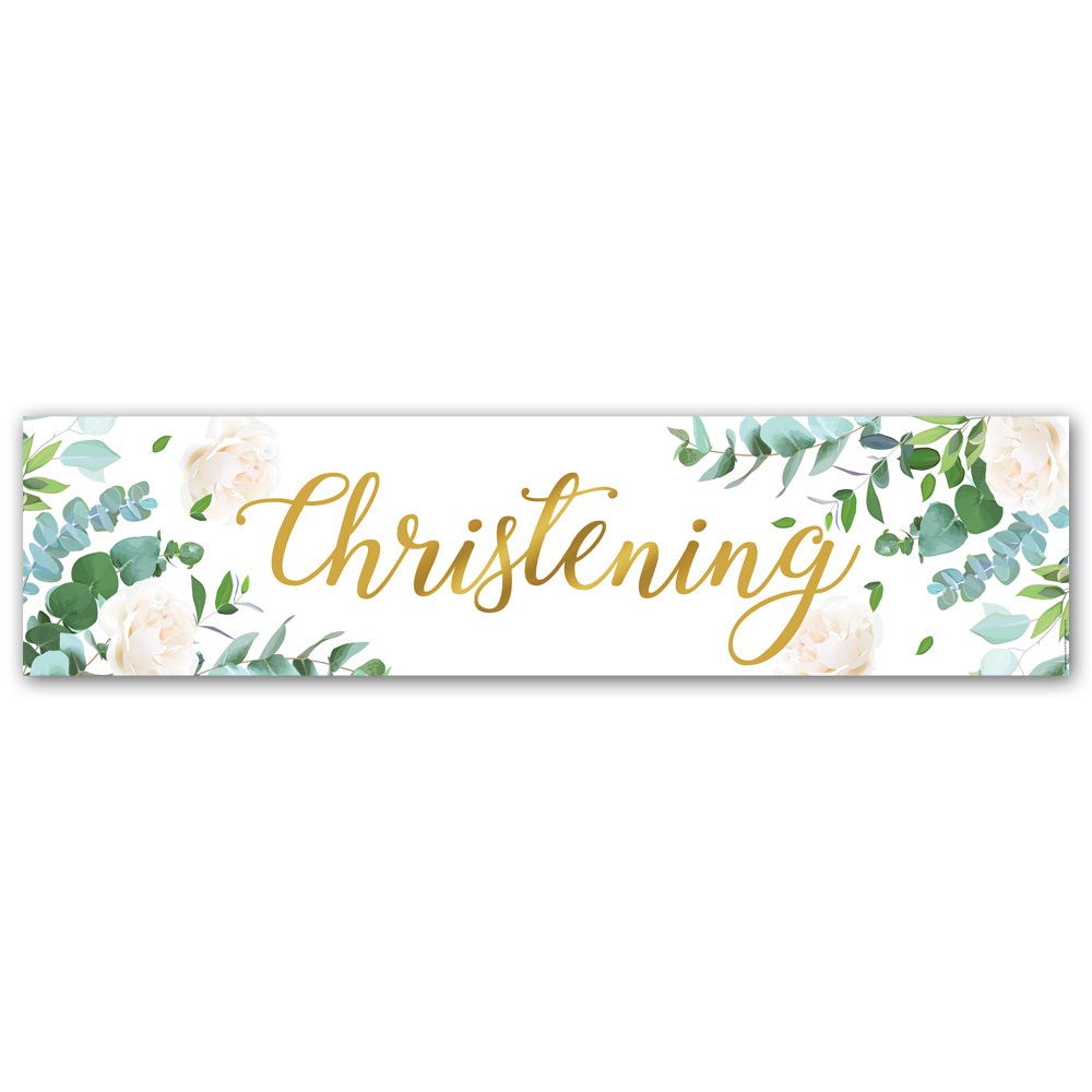 Botanical Foliage Christening Banner - 1.2m