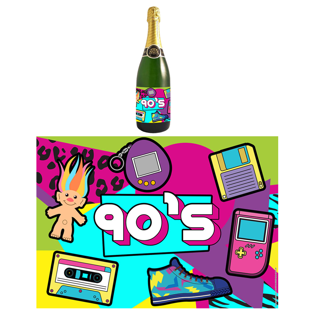 1990's Retro Drinks Bottle Labels - Sheet of 4