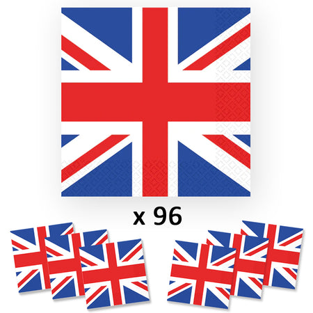 Great Britain Union Jack Napkins - 33cm - Pack of 96