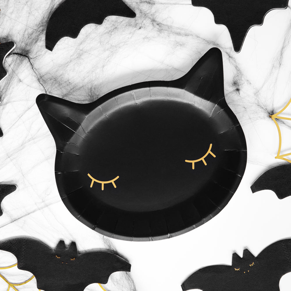 Black Cat Paper Plates - 22cm - Pack of 6