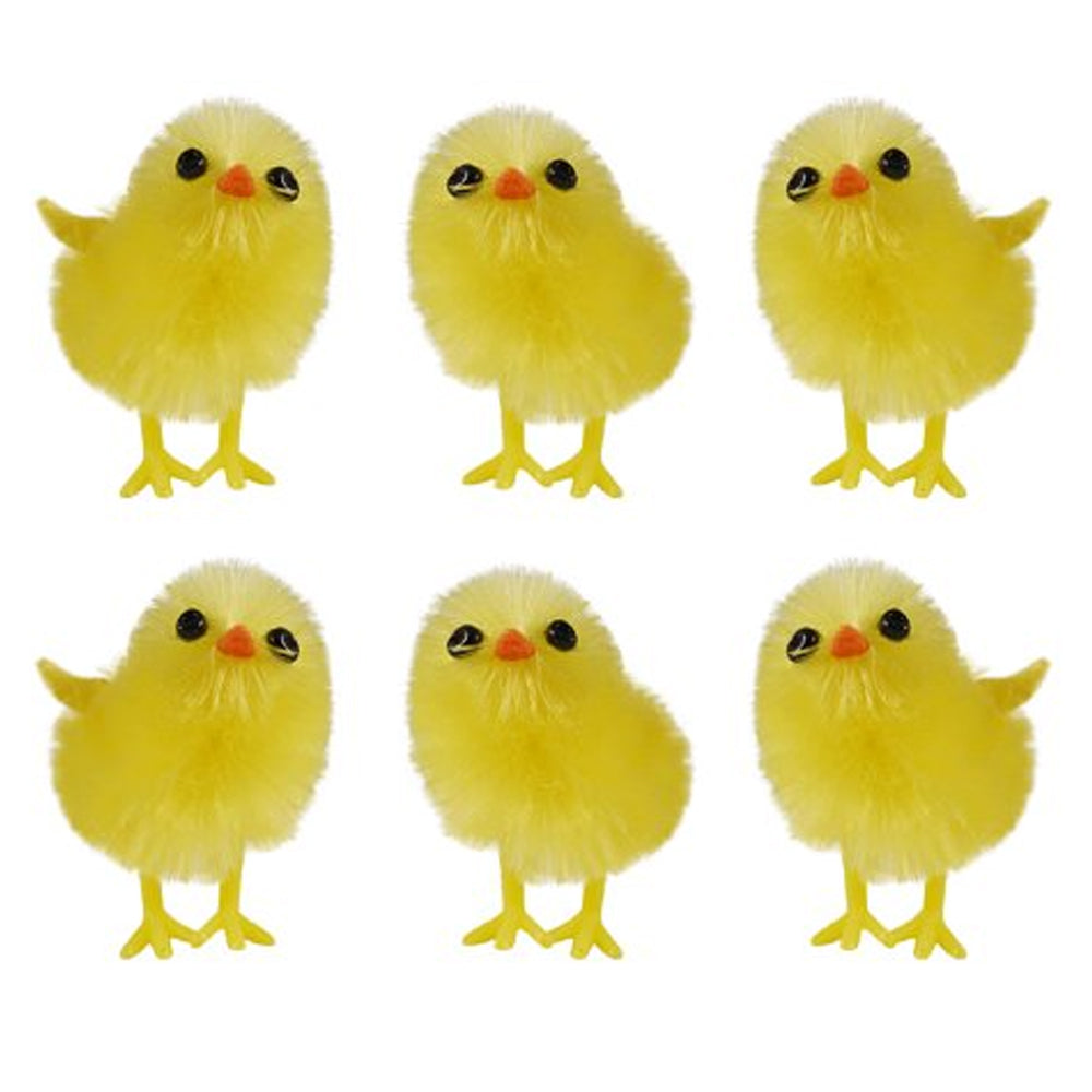 Fluffy Easter Chicks - 3.5cm - Pack of 6