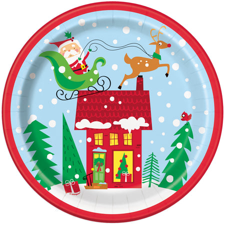 Colourful Santa Paper Plates