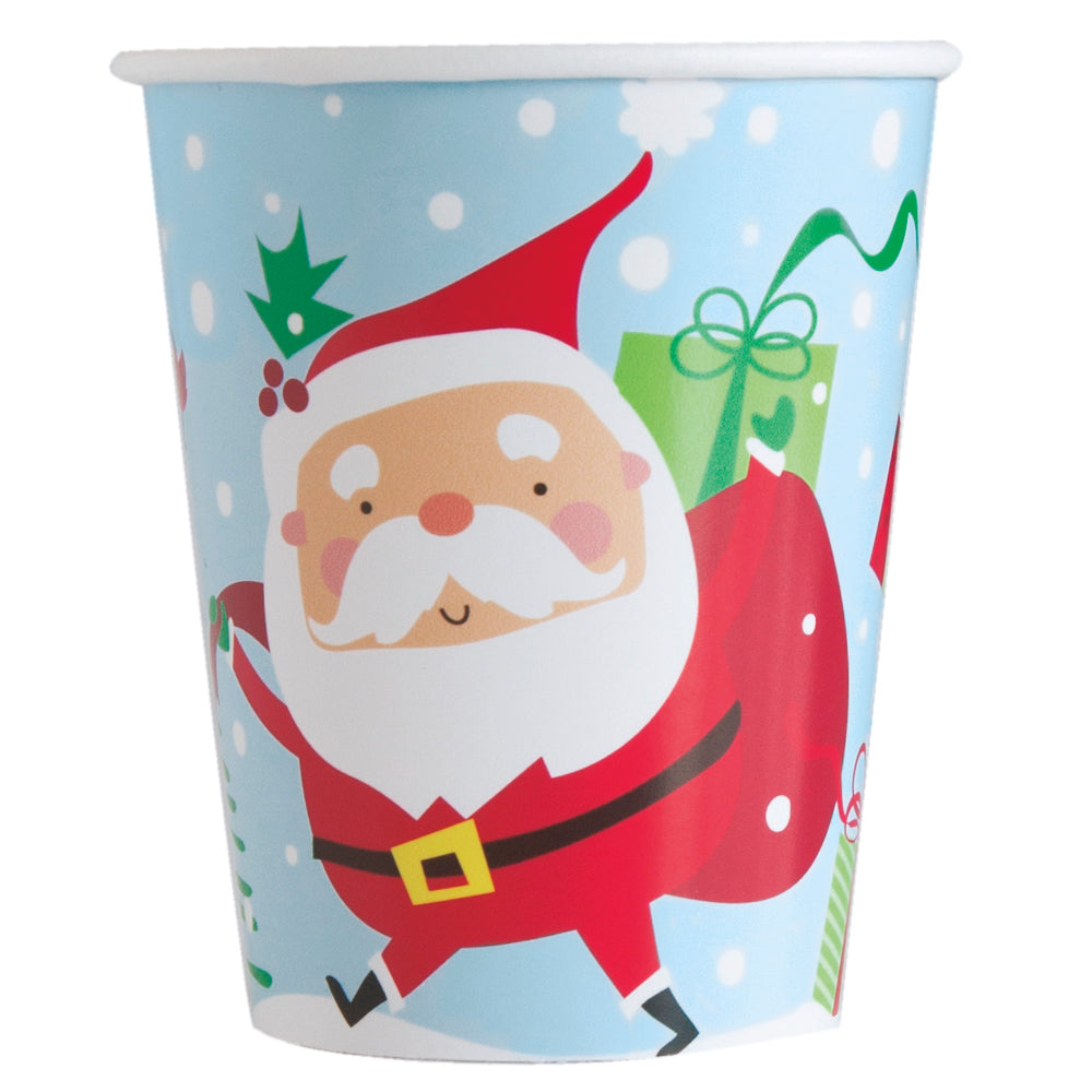 Colourful Santa Paper Cups - 255ml - Pack of 8