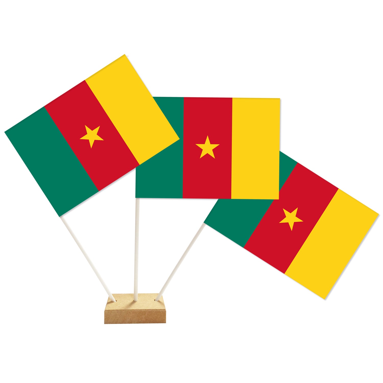 Cameroon Paper Table Flag - 15cm on 30cm Pole
