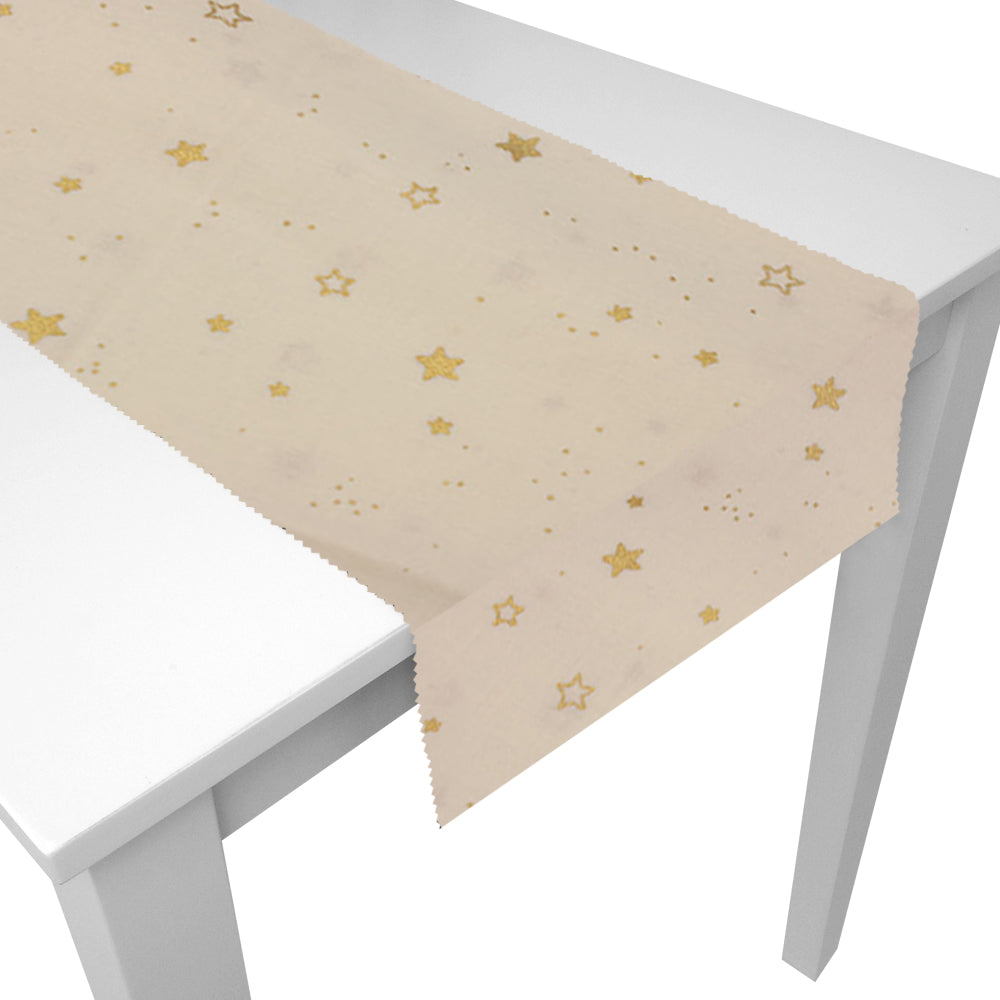 Christmas Gold Stars Fabric Table Runner - Each