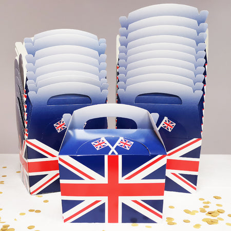 Union Jack British Flag Party Boxes - Pack of 50