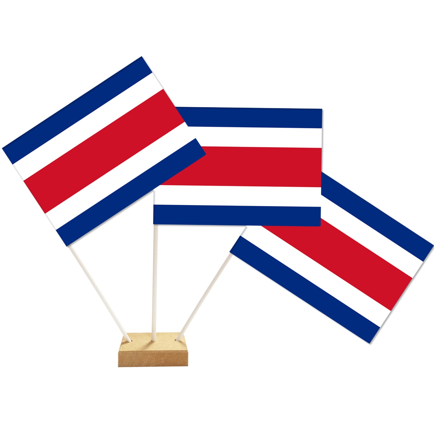 Costa Rica Paper Table Flag - 15cm on 30cm Pole