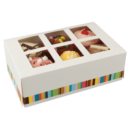 Cup Cake Box for 6 Cup Cakes With Insert - 22.5cm - Each