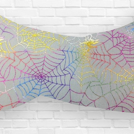 Halloween Spider Web Lace Fabric Drapes Rainbow - 1.5m Wide - Per Metre