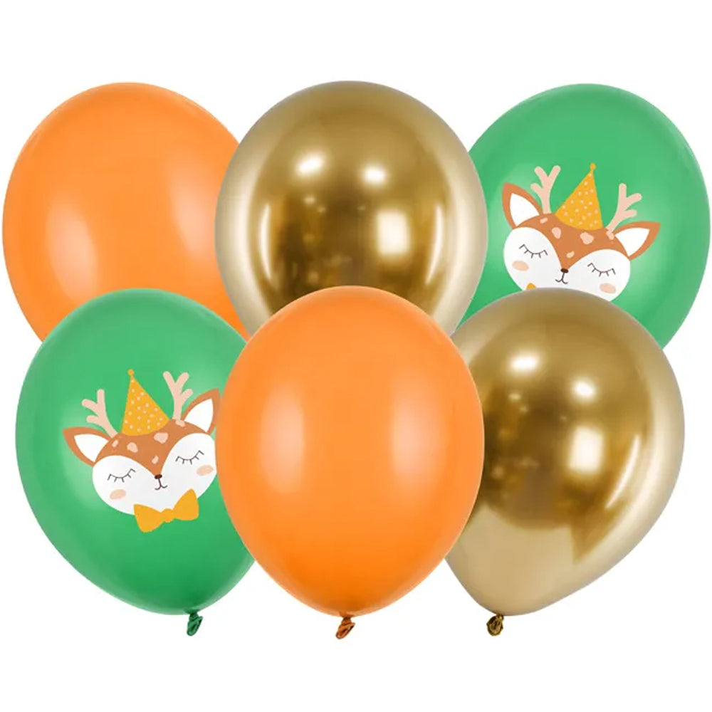 Woodland Deer Latex Balloons - 11" - Pack of 6