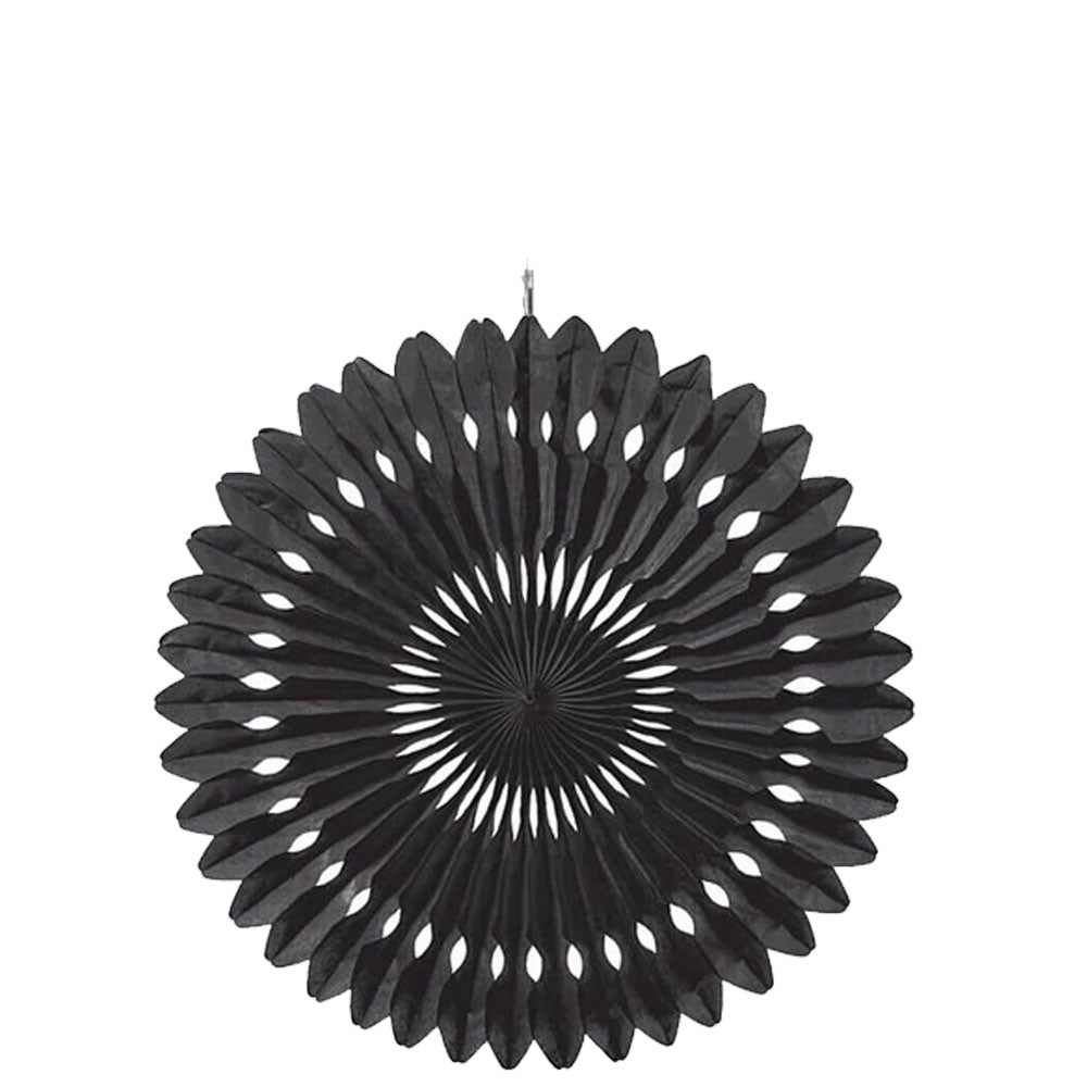 Black Hanging Paper Fan Decoration - 40.6cm
