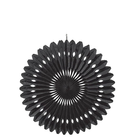 Black Hanging Paper Fan Decoration - 40.6cm