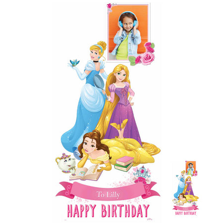 Personalised Disney Princess Lifesize Cardbard Cutout With Message and Photo - 192cm
