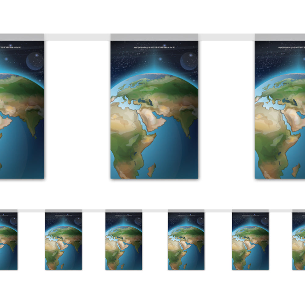 2.4m Earth Small Flag Interior Bunting | Party Packs