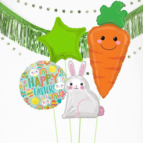 Inflated Easter Bunny and Carrot Balloon Bundle in a Box
