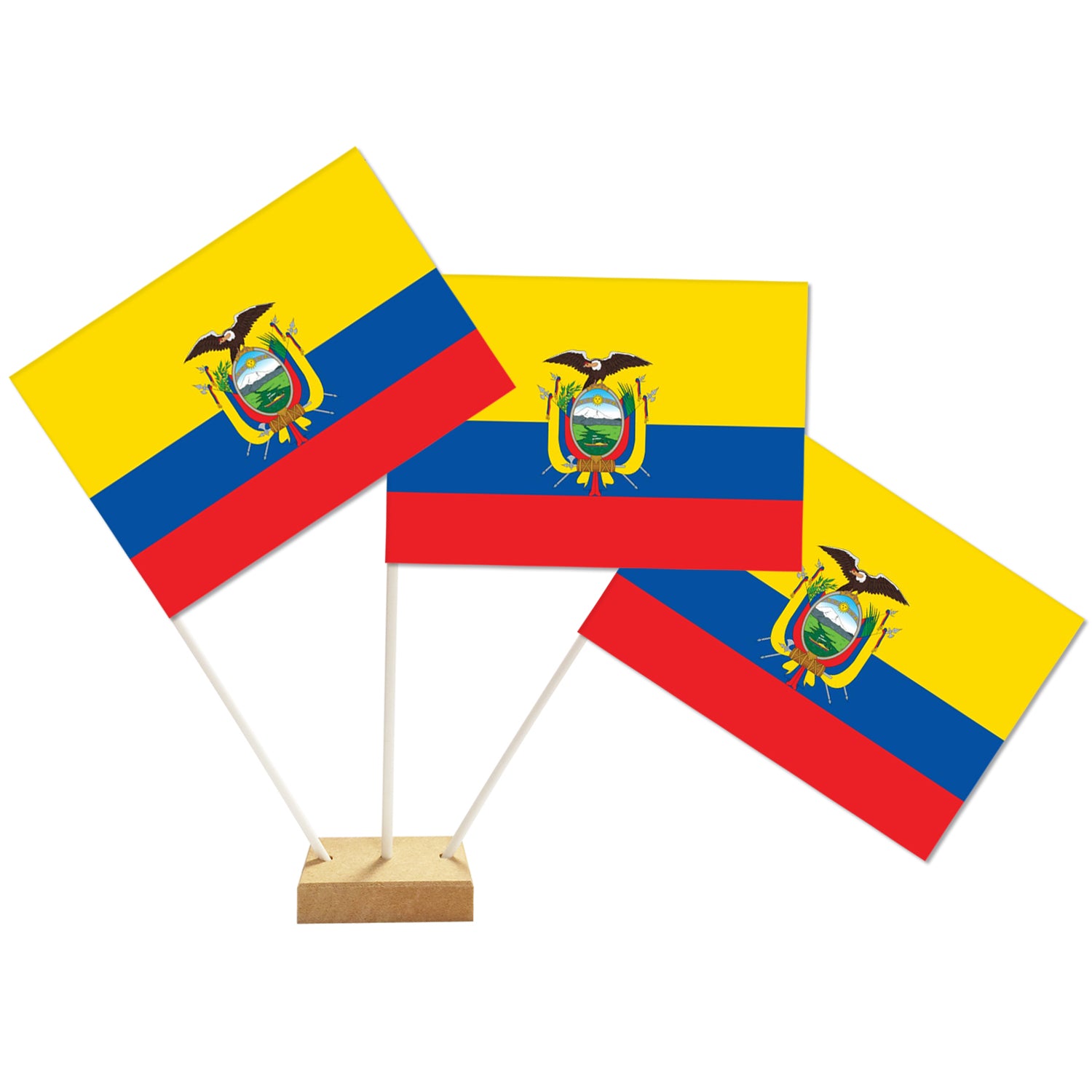 Ecuador Paper Table Flag - 15cm on 30cm Pole