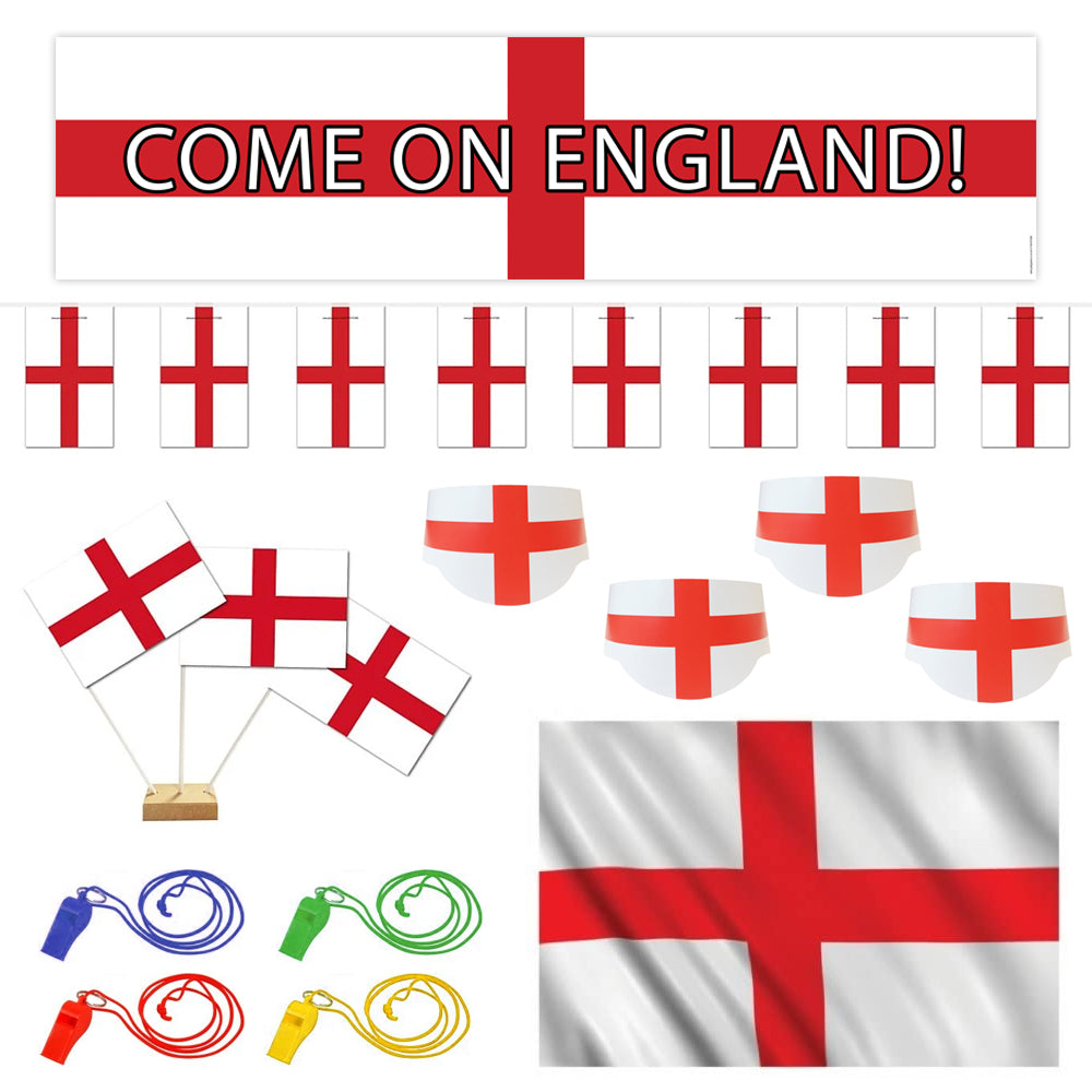 England St George PVC Bunting - 10m - 20 Flags – Party Packs