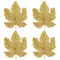Gold Glittered Autumn Fall Leaf Decorations - 17cm - Pack of 4