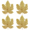 Gold Glittered Autumn Fall Leaf Decorations - 17cm - Pack of 4