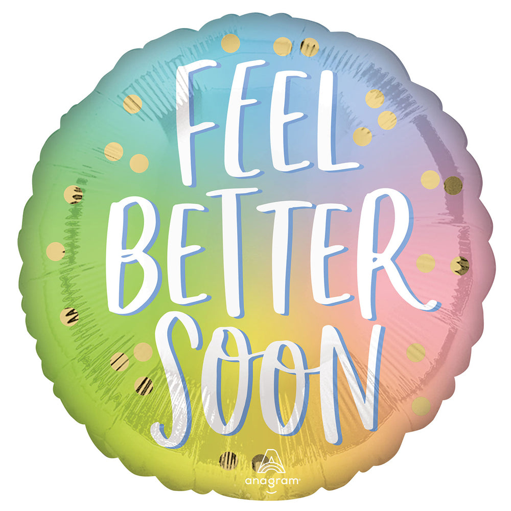 Ombre Rainbow Feel Better Soon Foil Balloon - 18"