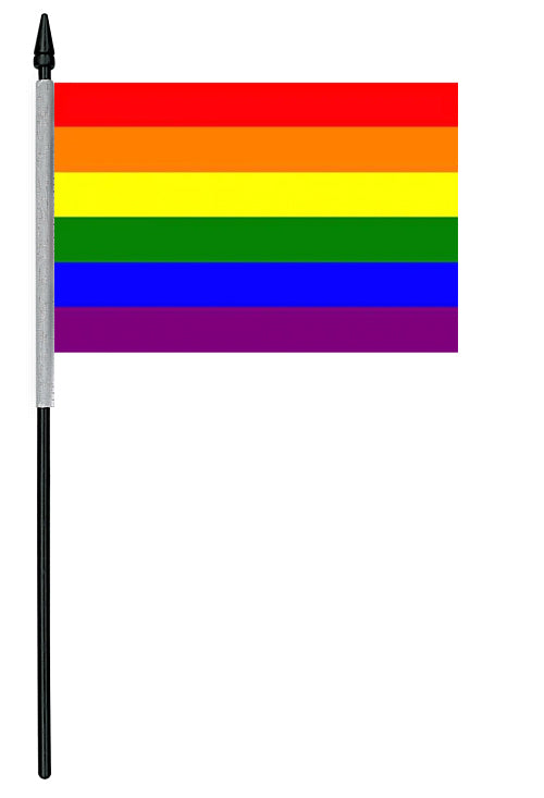 Gay Rights (Rainbow) Cloth Table Flag - 4" x 6"