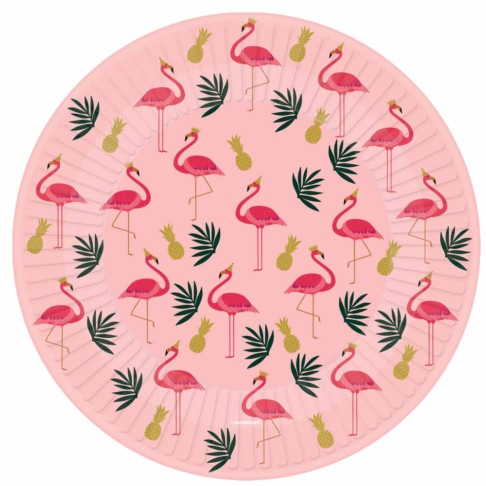 Flamingo Paper Plates - Pack of 8
