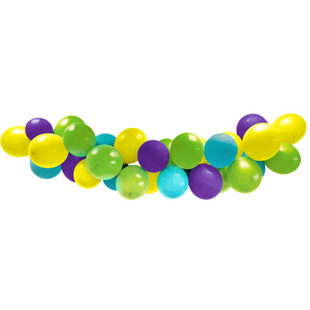 Purple, Green, Turquoise and Yellow Balloon Arch DIY Kit - 2.5m