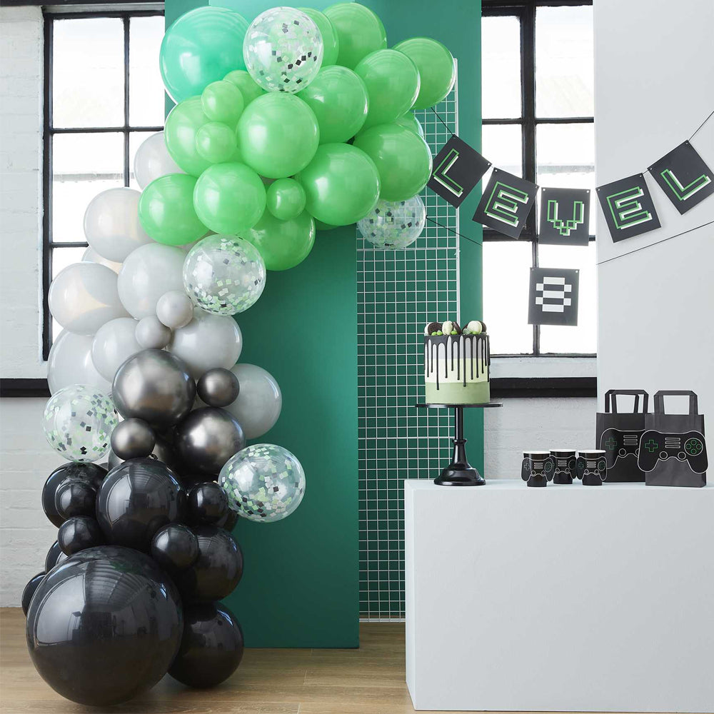 Black, Green and Grey Balloon Arch Kit