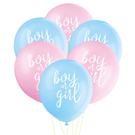 Boy Or Girl? Gender Reveal Latex Balloons - Pack of 8