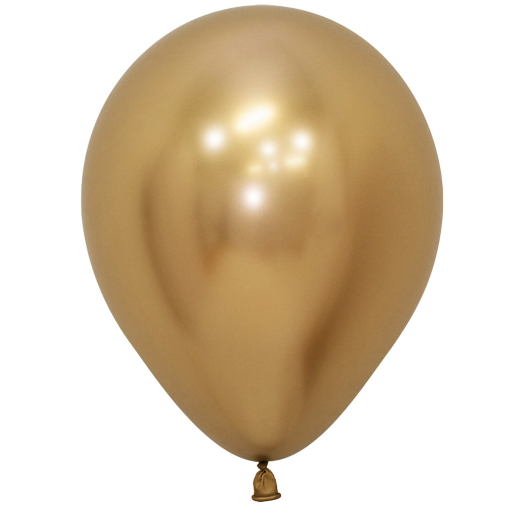 Gold Chrome Metallic Latex Balloons - 11" - Pack of 10