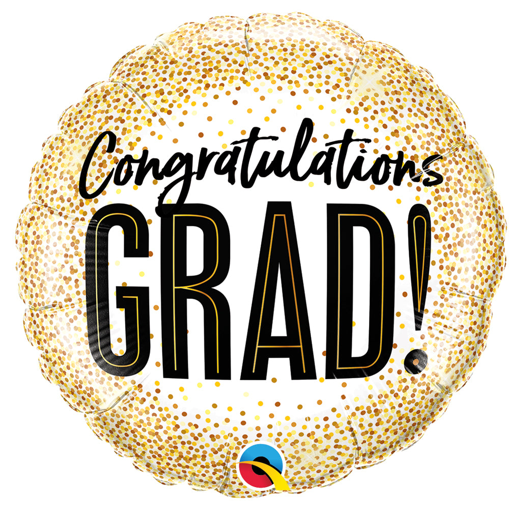 Congratulations Grad Gold Confetti Foil Balloon - 18"