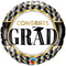 Congratulations Grad Black and Gold Patterns Foil Balloon - 18