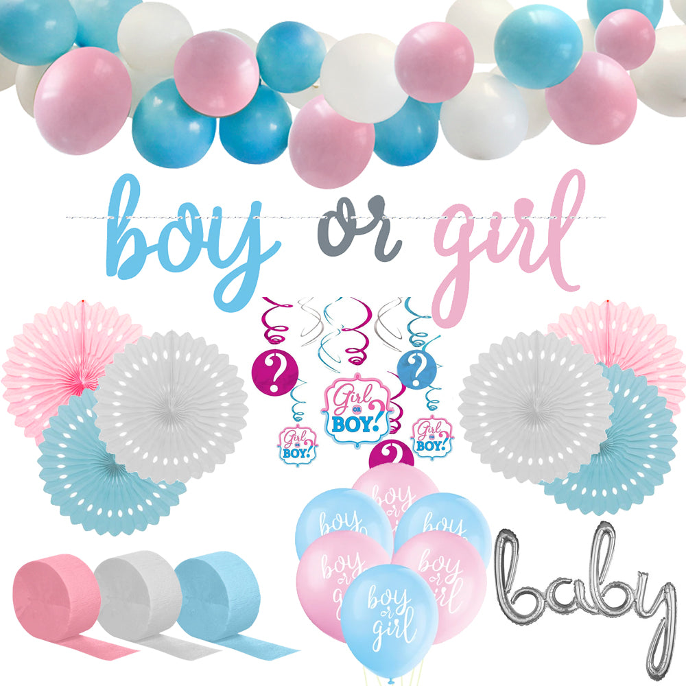 Gender Reveal Baby Shower Decoration Pack