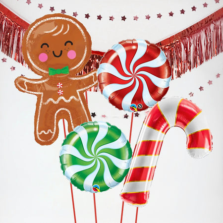 Inflated Christmas Gingerbread Man Balloon Bundle in a Box
