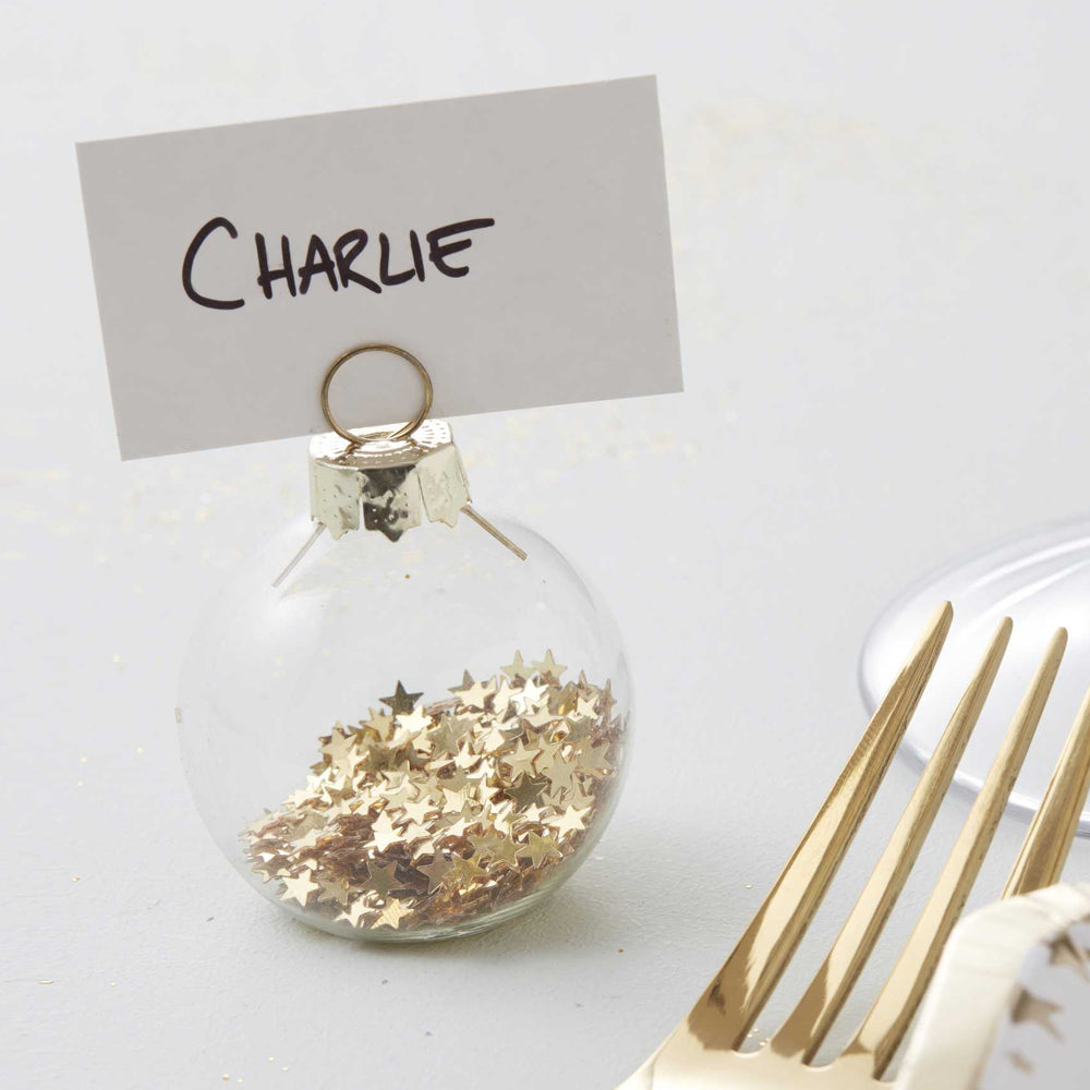 Glass Star Bauble Placecards