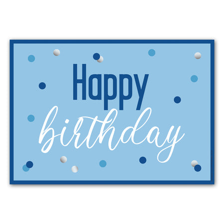 Glitz Blue Happy Birthday Poster Decoration - A3
