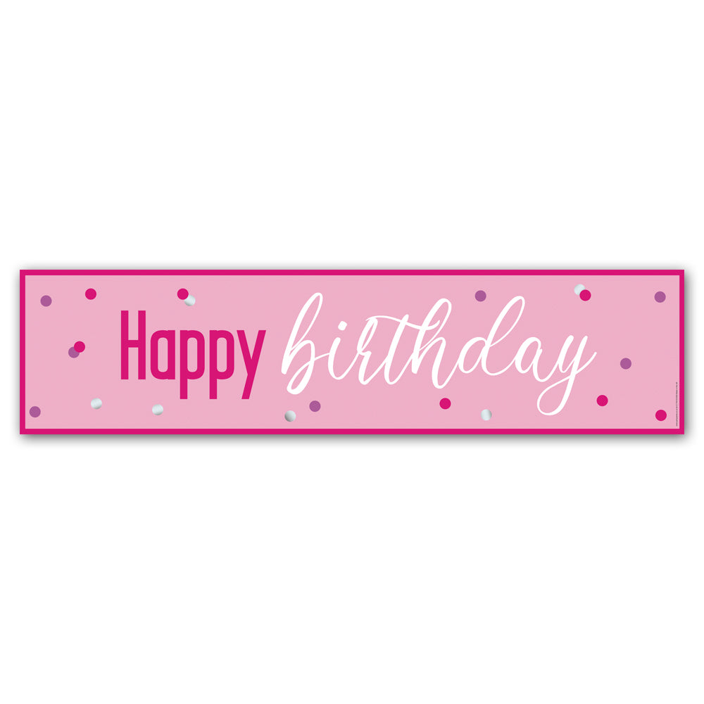 Glitz Pink Happy Birthday Banner - 1.2m