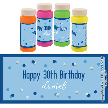 Personalised Bubbles - Glitz Blue - Pack of 8