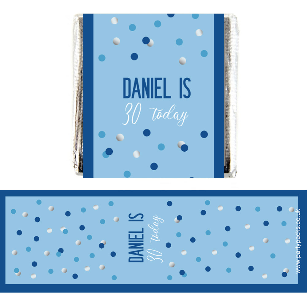 Personalised Chocolates - Glitz Blue - Pack 16