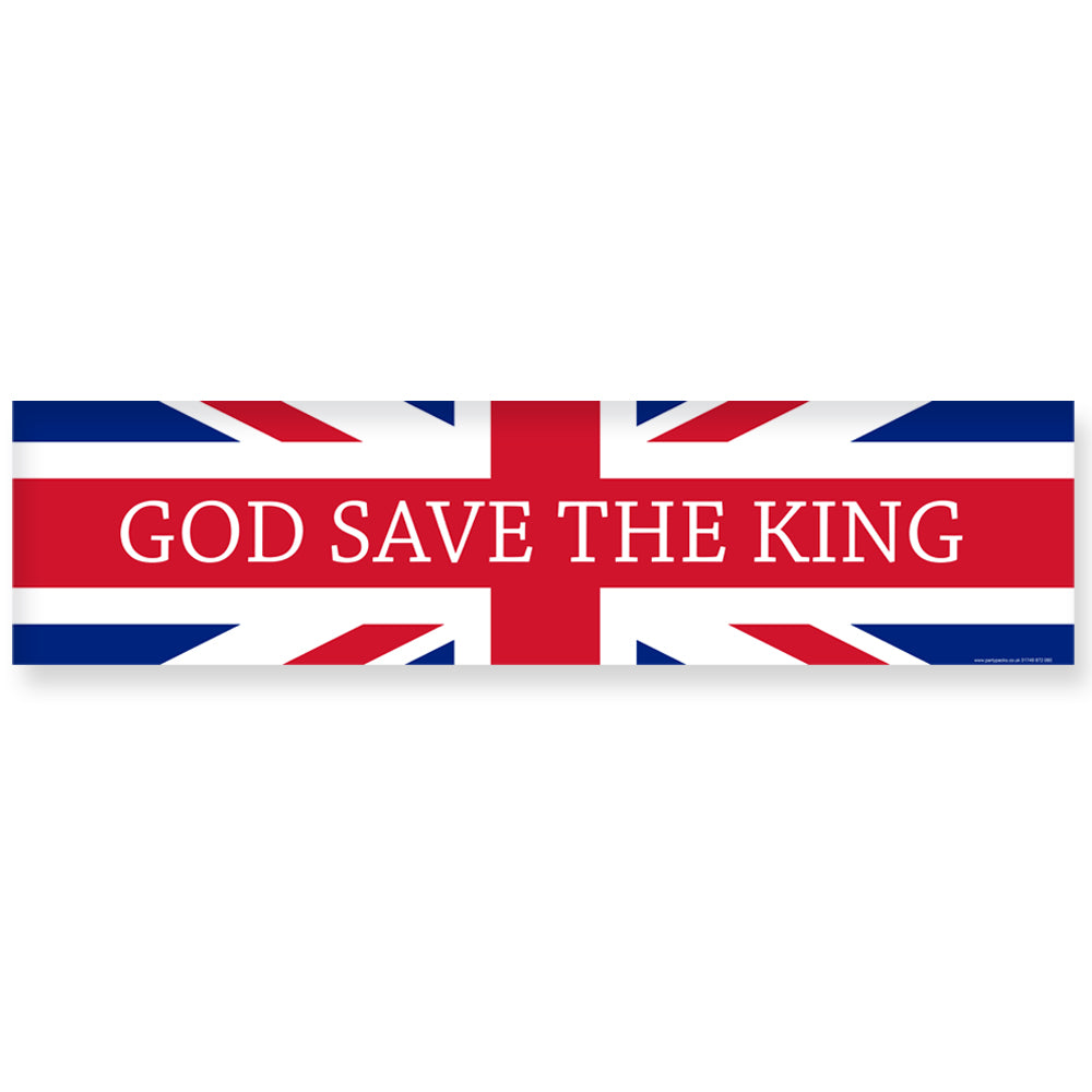God Save The King Union Jack Banner Decoration - 1.2m