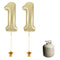Gold Foil Number '11' Balloon & Helium Canister Decoration Party Pack