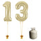 Gold Foil Number '13' Balloon & Helium Canister Decoration Party Pack