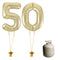 Gold Foil Number '50' Balloon & Helium Canister Decoration Party Pack