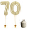 Gold Foil Number '70' Balloon & Helium Canister Decoration Party Pack