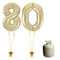 Gold Foil Number '80' Balloon & Helium Canister Decoration Party Pack