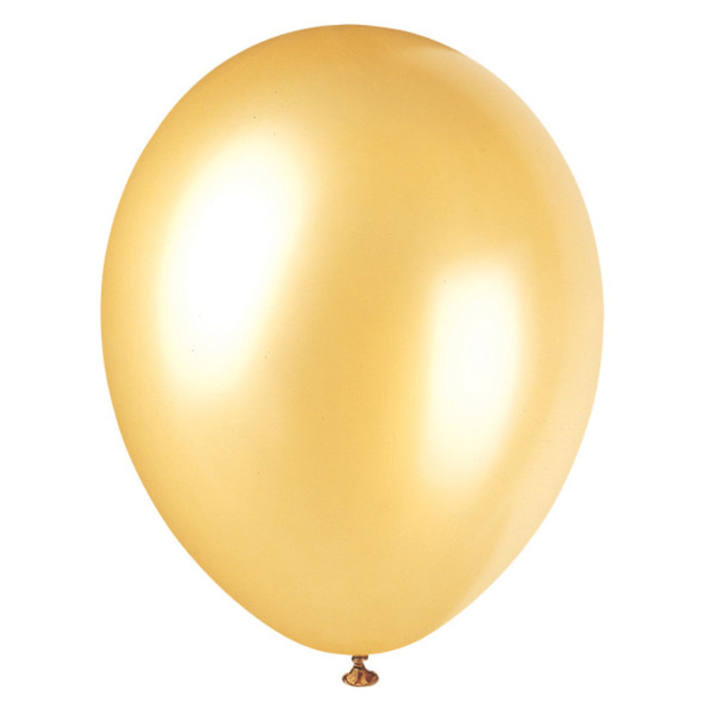 Gold Pearlised Latex Balloons - 12''