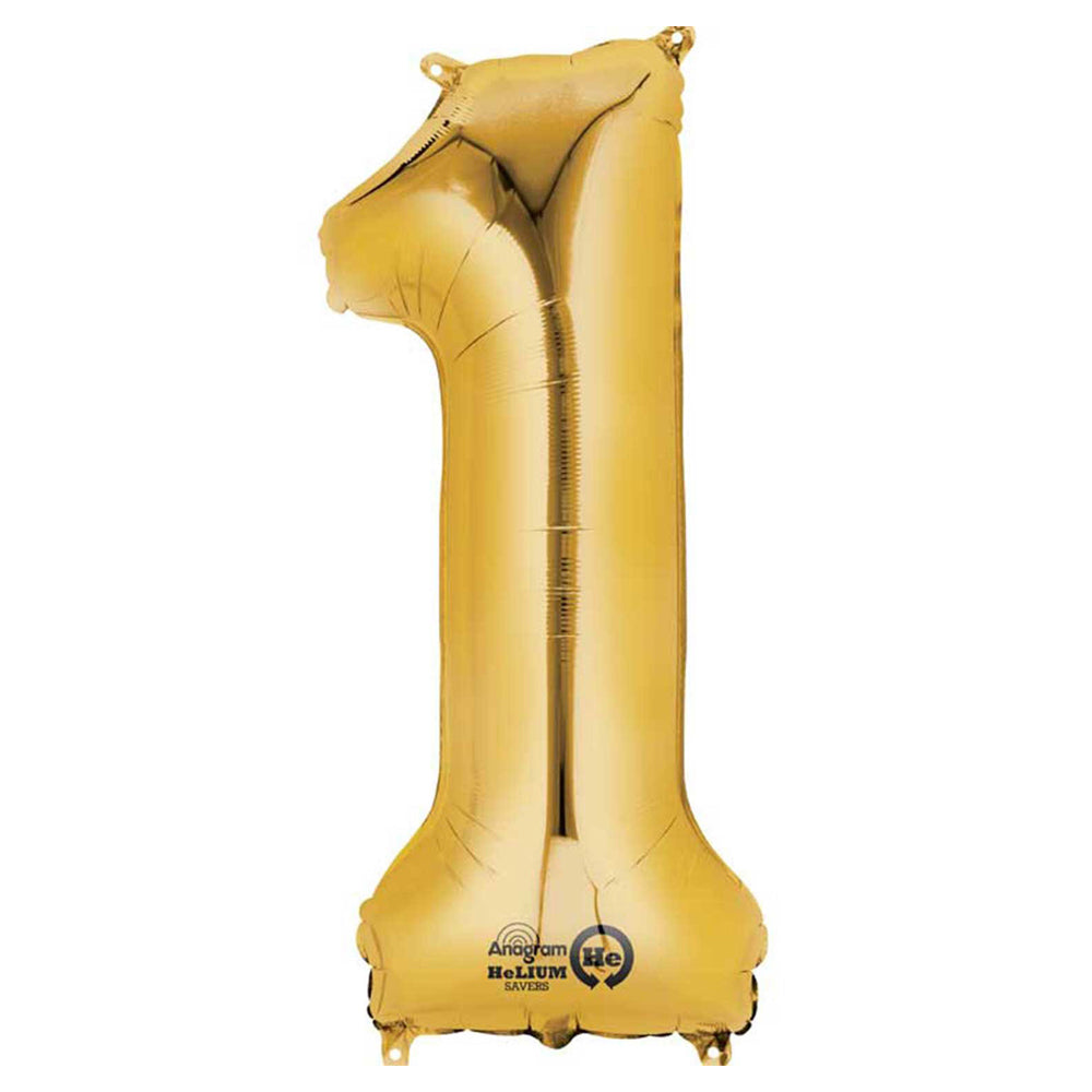 Gold Number 1 Air Filled Foil Balloon - 16"